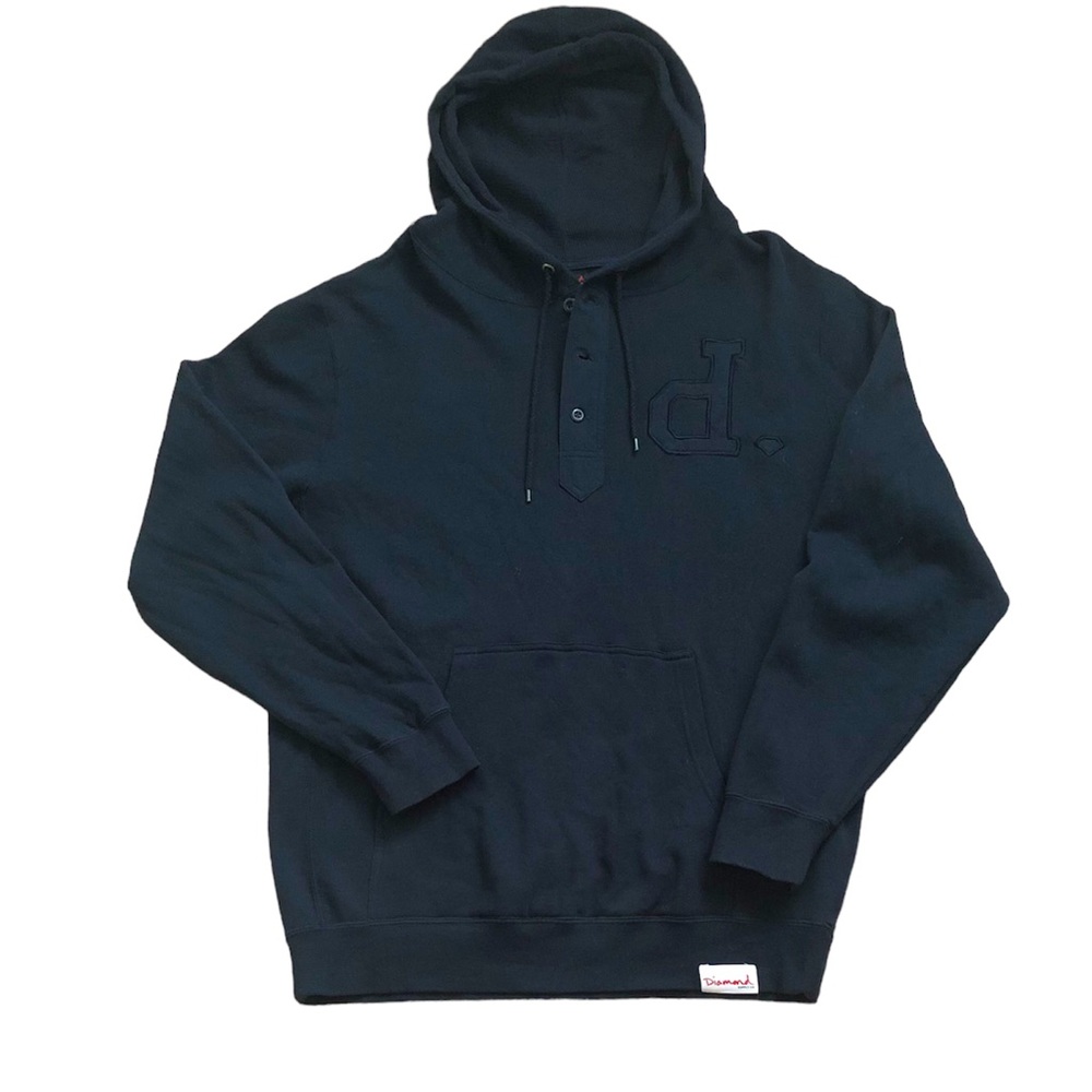 Diamond Men’s Button Up Hoodie Top Size L